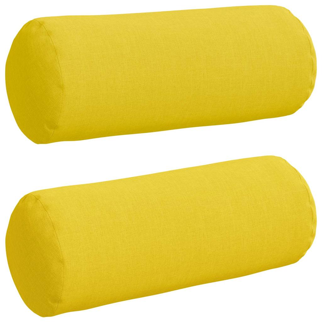 Traversins 2 pièces Jaune clair Ø 15 x 40 cm Tissu