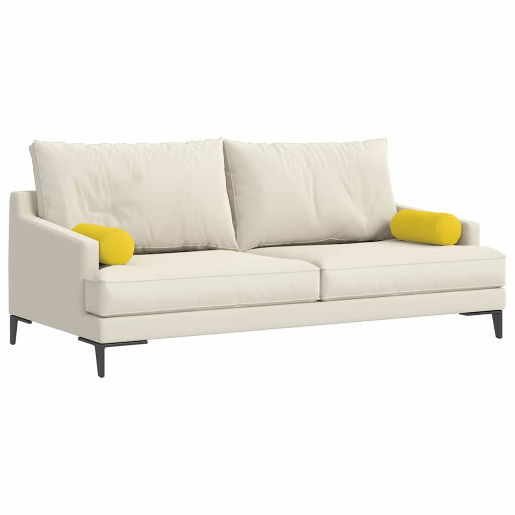 Traversins 2 pièces Jaune clair Ø 15 x 40 cm Tissu