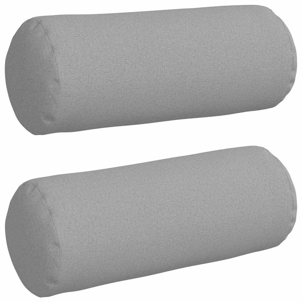 Bolster Cushions 2 Pack Cloud Gray Ø 15 x 40 cm Fabric
