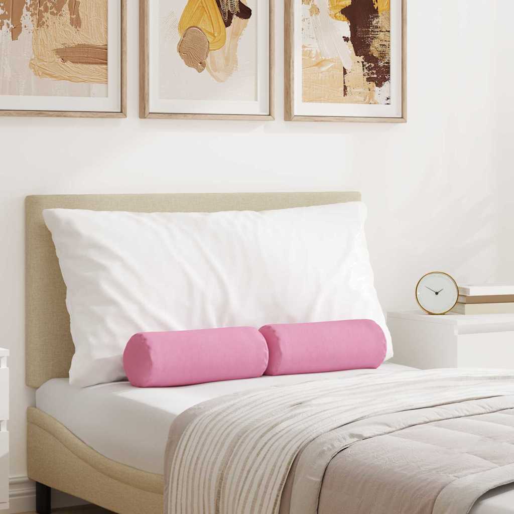 Traversins 2 pièces Rose Ø 15 x 40 cm Tissu
