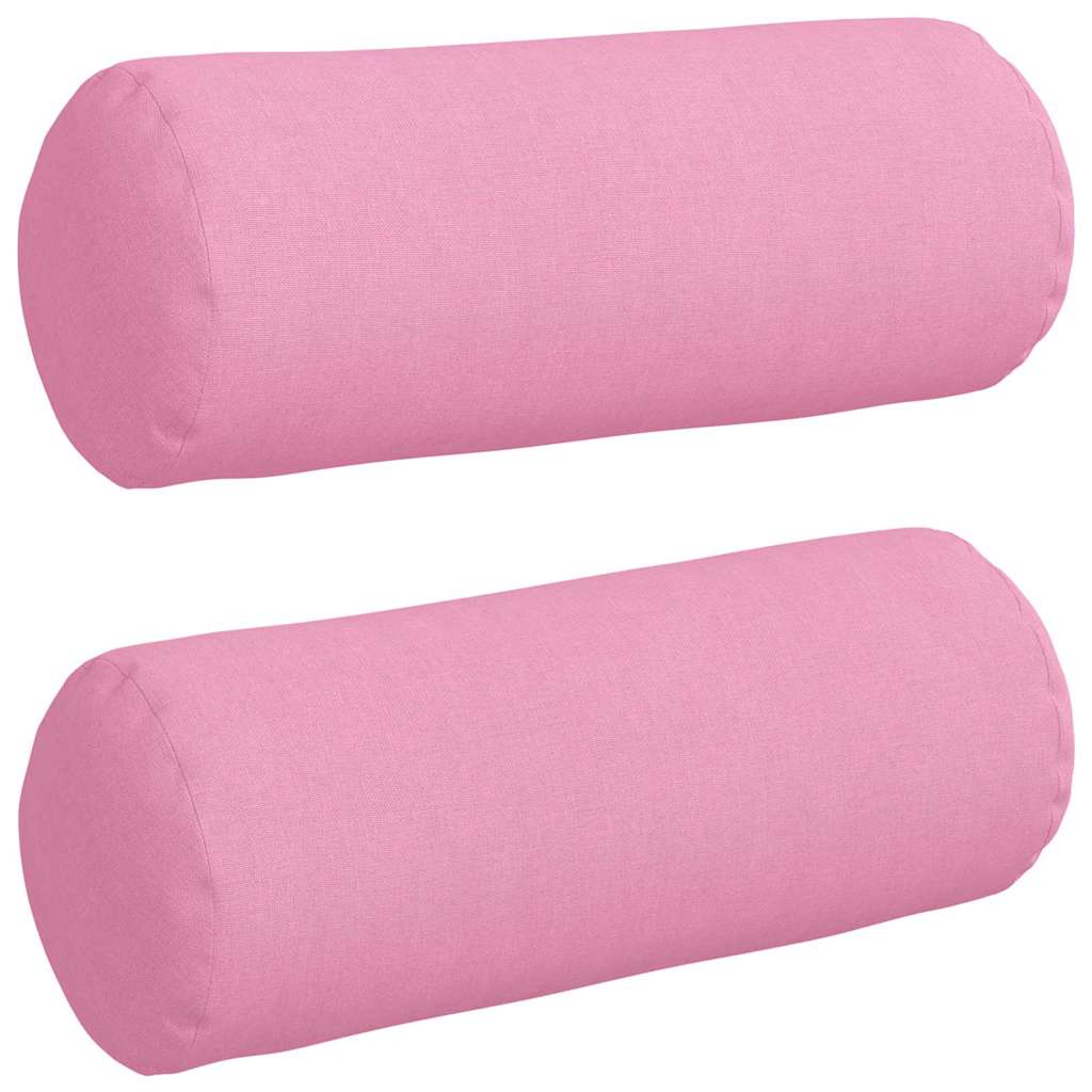 Traversins 2 pièces Rose Ø 15 x 40 cm Tissu