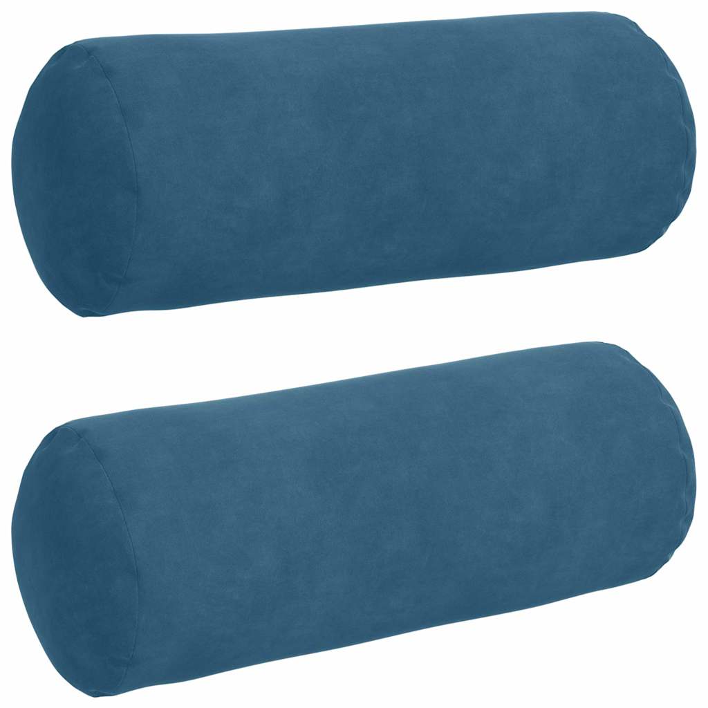 Bolsterkissen 2 Stück Blau Ø 15 x 40 cm Cordstoff