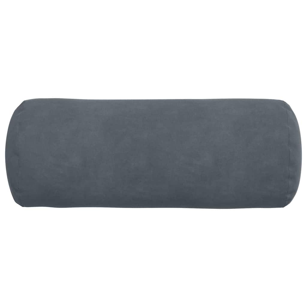 Traversin 2 pièces gris foncé Ø 15 x 40 cm en velours côtelé