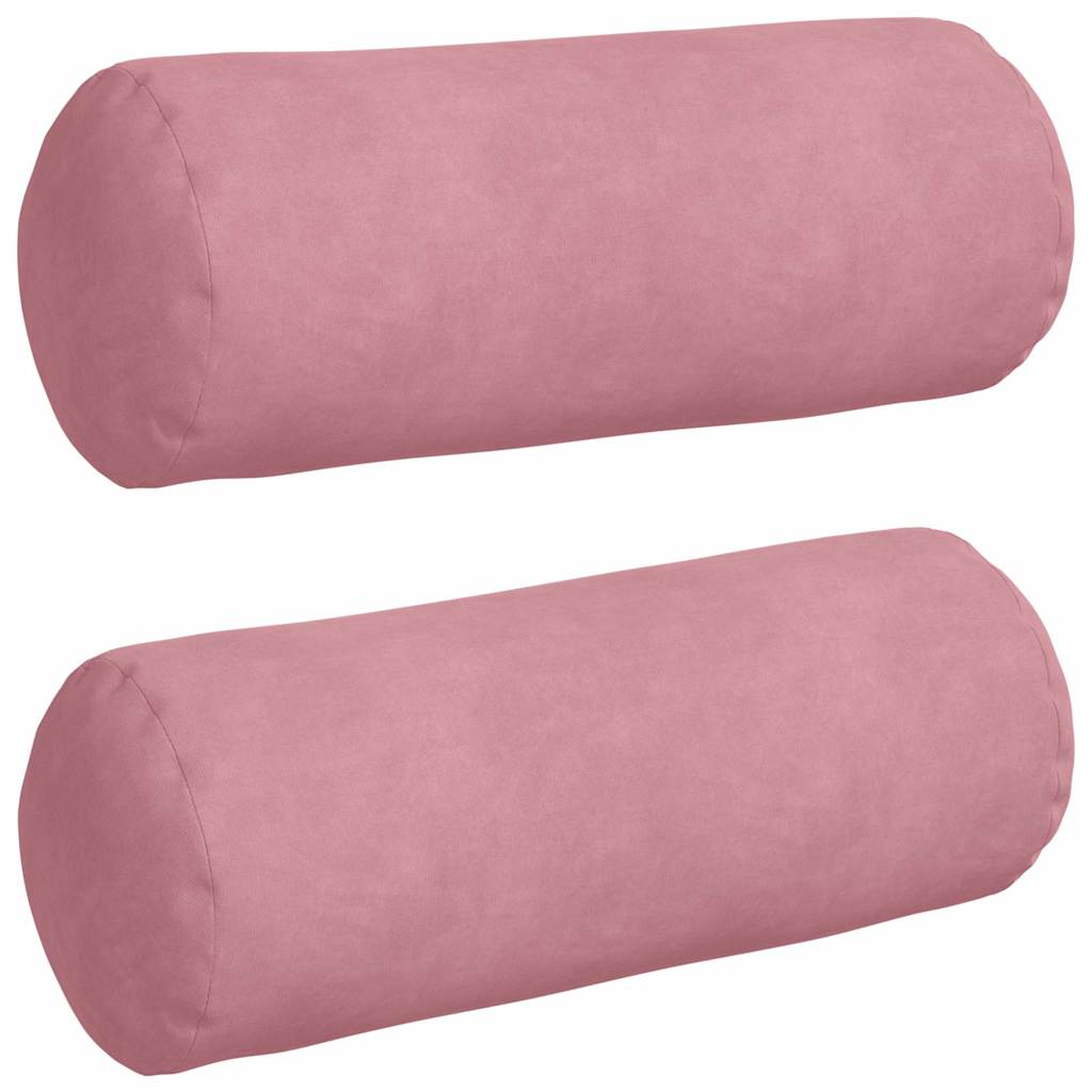 Bolster Cushions 2 Pieces Pink Ø 15 x 40 cm Corduroy Fabric