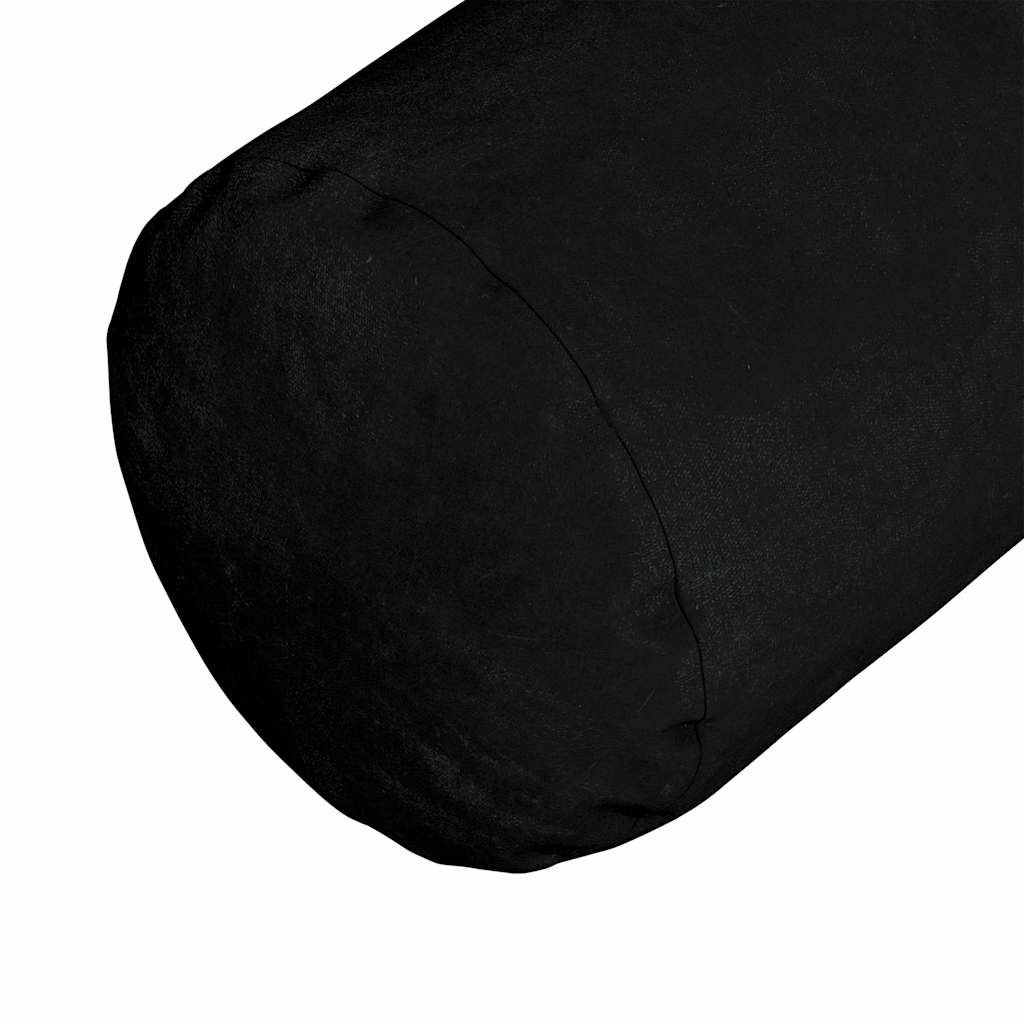 Bolster Cushions 2 Pieces Black Ø 15 x 40 cm Microfiber Fabric