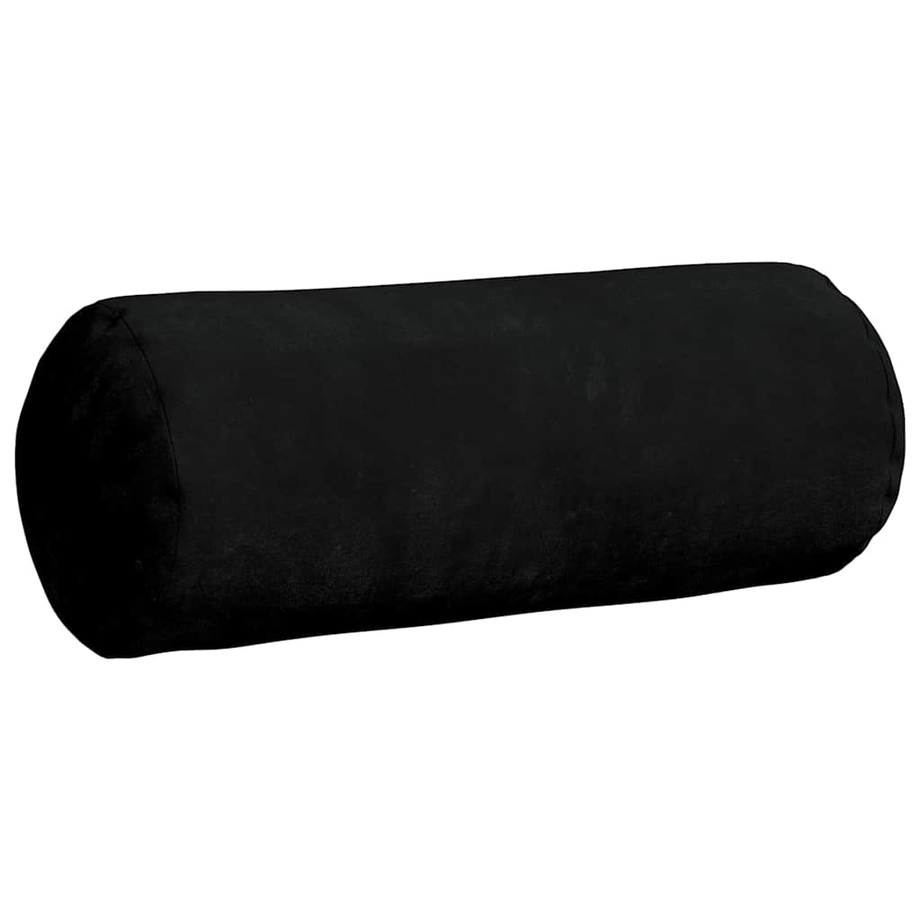 Bolster Cushions 2 Pieces Black Ø 15 x 40 cm Microfiber Fabric