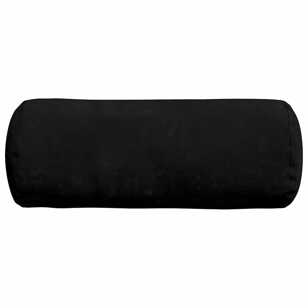 Bolster Cushions 2 Pieces Black Ø 15 x 40 cm Microfiber Fabric