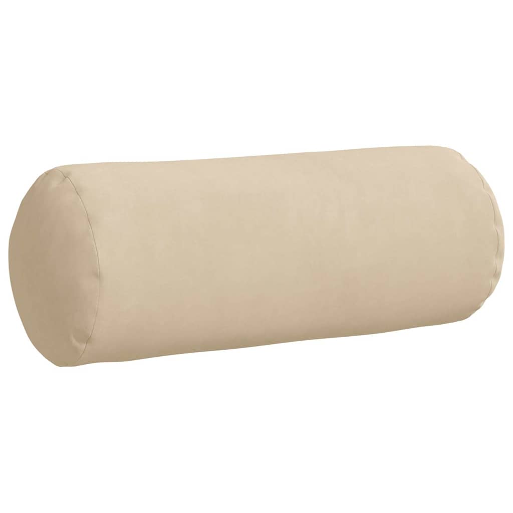 Traversins 2 pièces crème Ø 15 x 40 cm tissu microfibre