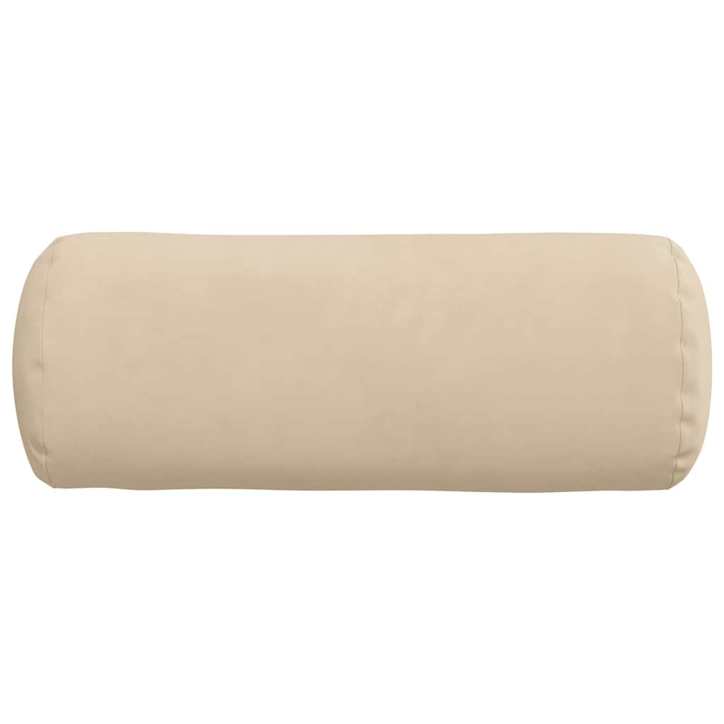 Traversins 2 pièces crème Ø 15 x 40 cm tissu microfibre