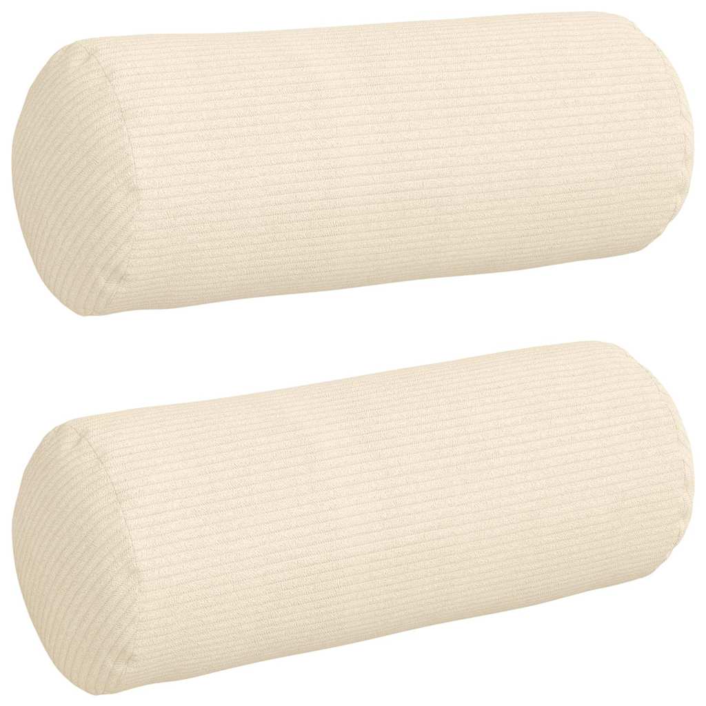 Traversin 2 pièces Crème Ø 15 x 40 cm Tissu côtelé