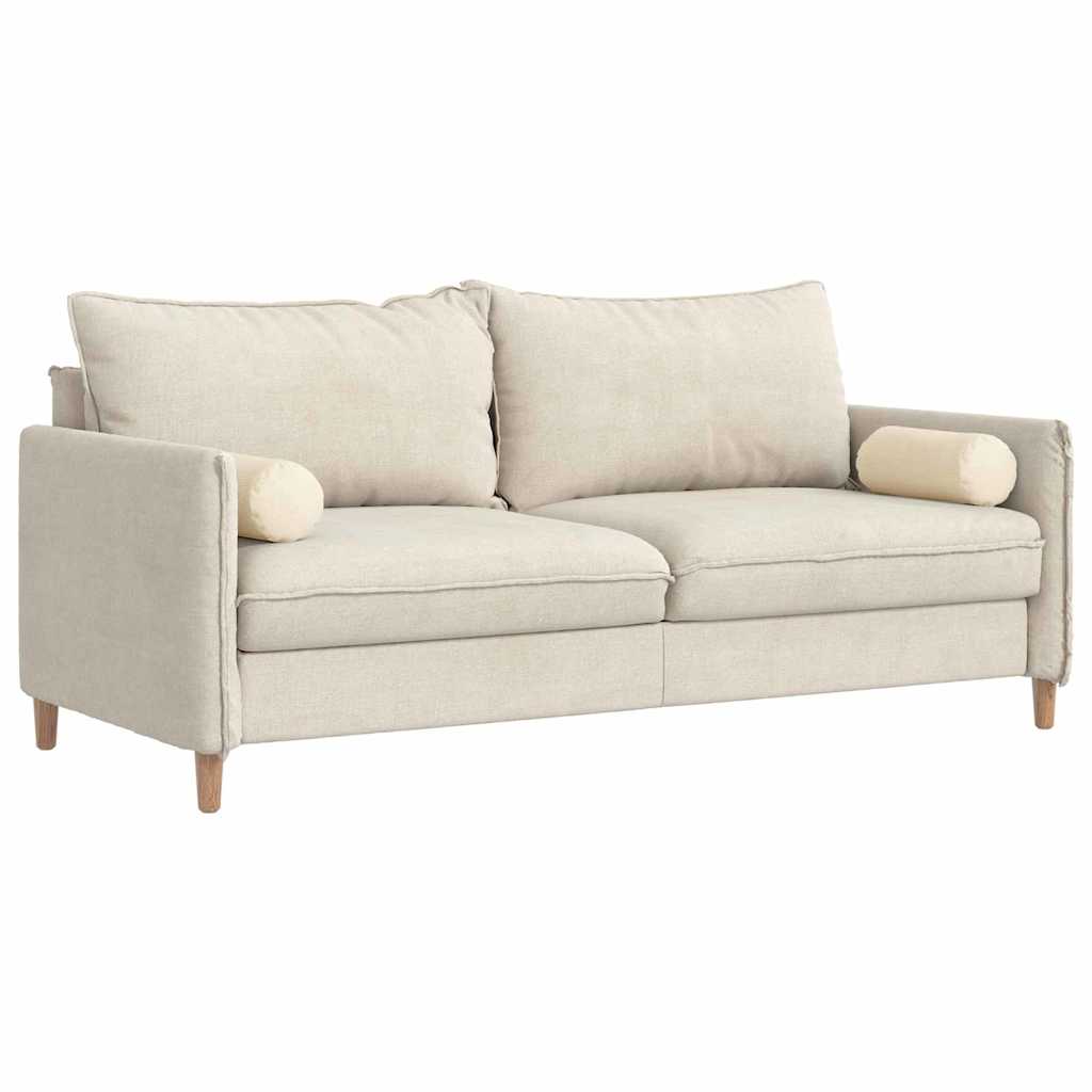 Traversin 2 pièces Crème Ø 15 x 40 cm Tissu côtelé