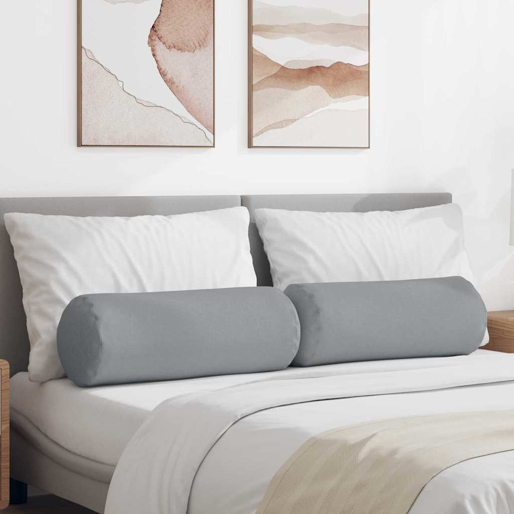 Traversins 2 pièces Gris clair Ø 25 x 70 cm Tissu