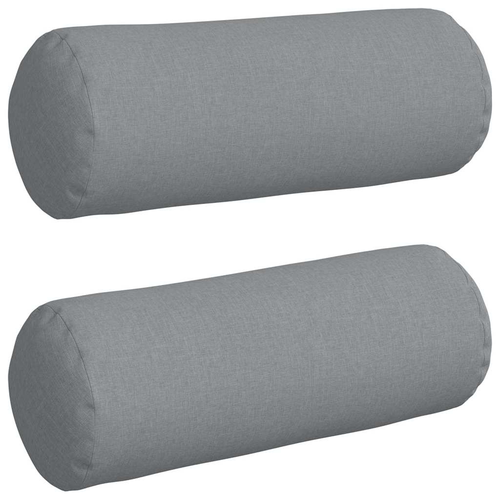 Traversins 2 pièces Gris clair Ø 25 x 70 cm Tissu