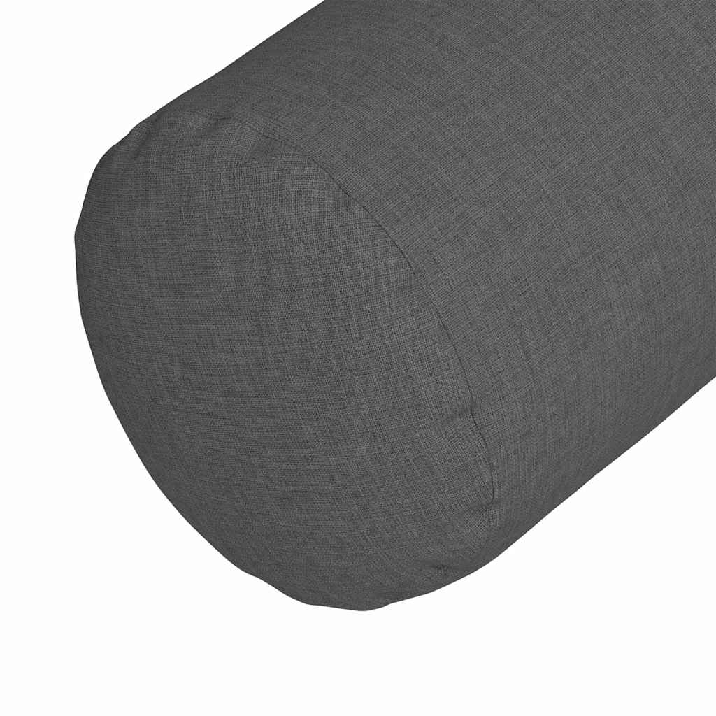 Traversins 2 pièces gris foncé Ø 25 x 70 cm Tissu