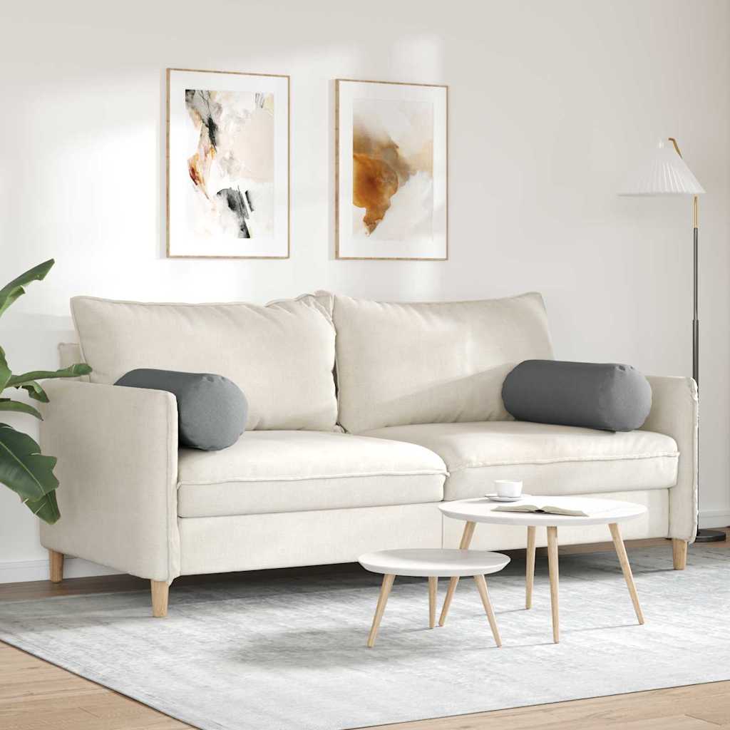 Traversins 2 pièces gris foncé Ø 25 x 70 cm Tissu