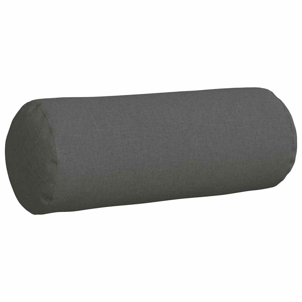Traversins 2 pièces gris foncé Ø 25 x 70 cm Tissu