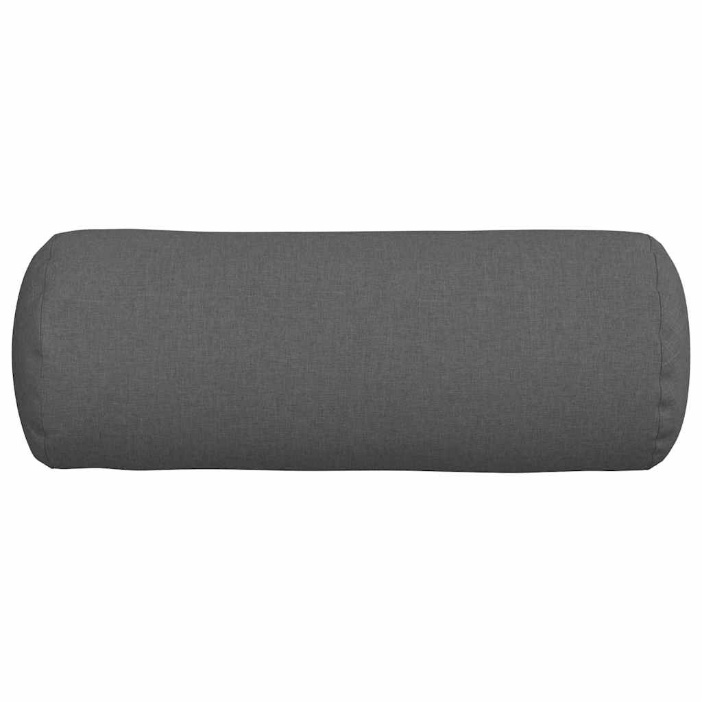 Traversins 2 pièces gris foncé Ø 25 x 70 cm Tissu
