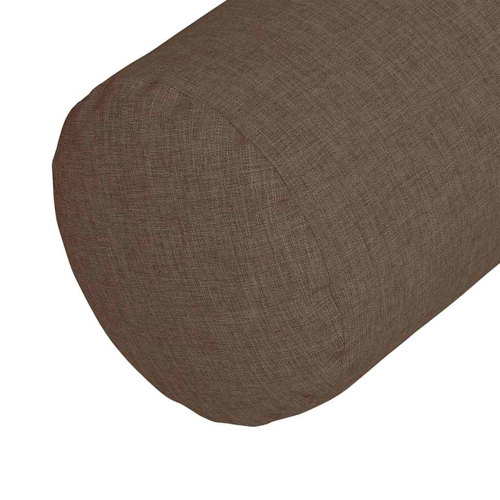 Traversin 2 pièces marron Ø 25 x 70 cm tissu