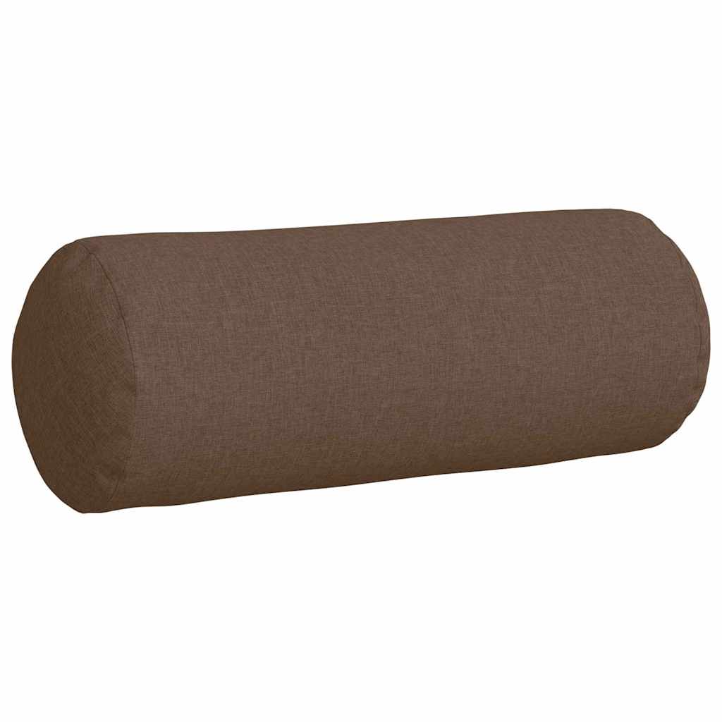 Traversin 2 pièces marron Ø 25 x 70 cm tissu