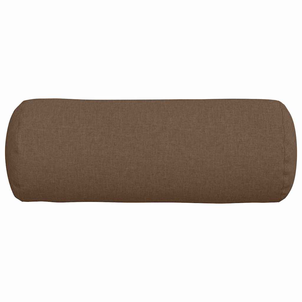 Traversin 2 pièces marron Ø 25 x 70 cm tissu