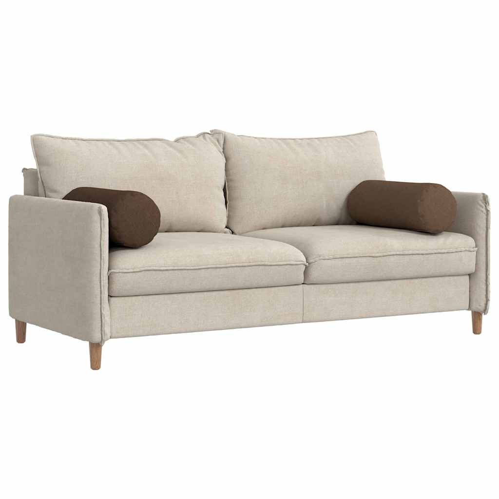 Traversin 2 pièces marron Ø 25 x 70 cm tissu