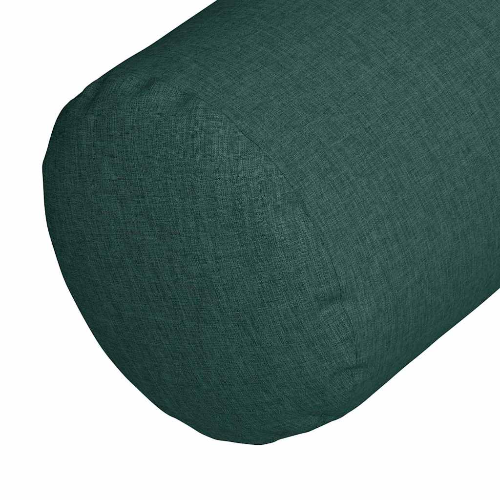Bolster Cushions 2 Pieces Dark Green Ø 25 x 70 cm Fabric