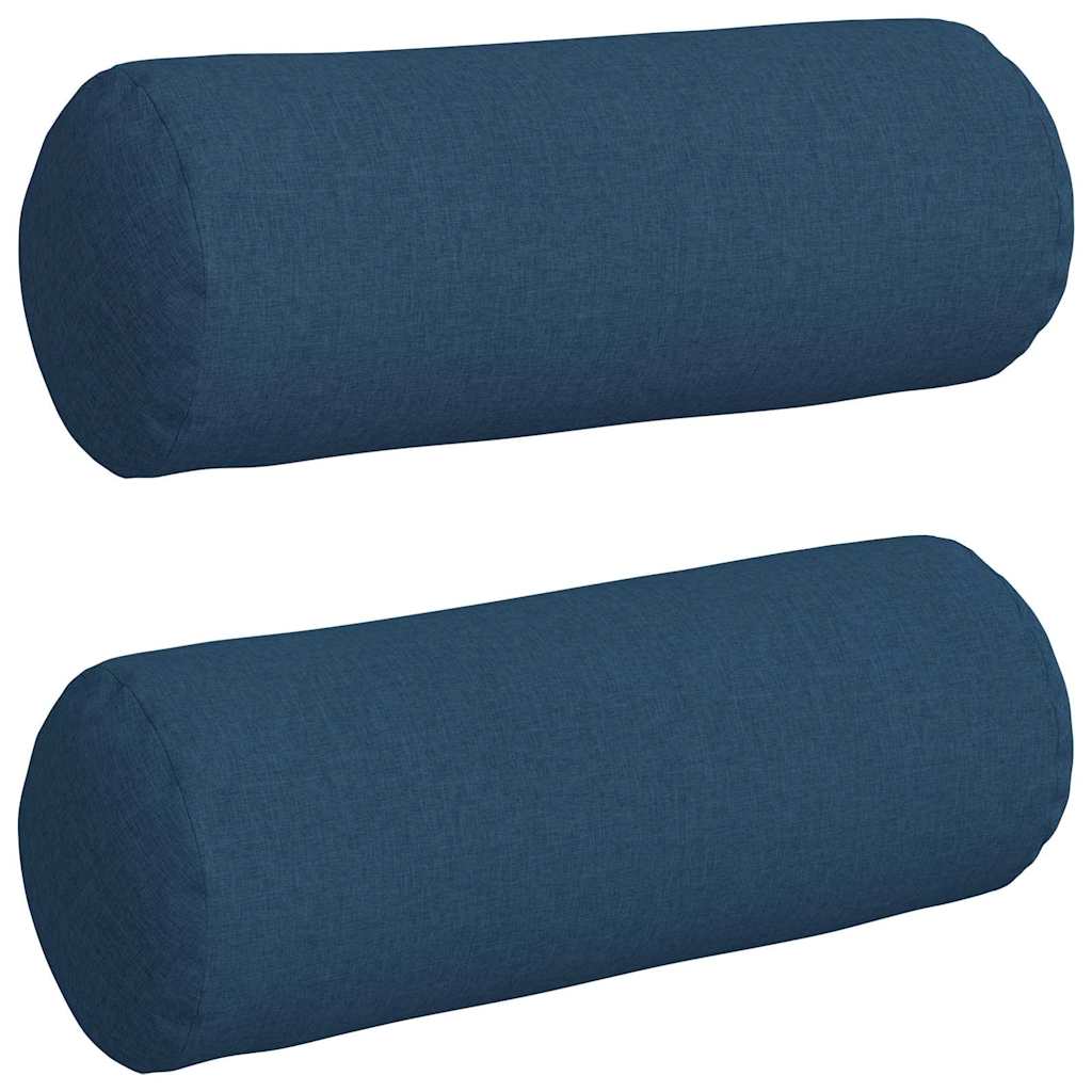 Traversins 2 pièces Bleu Ø 25 x 70 cm Tissu