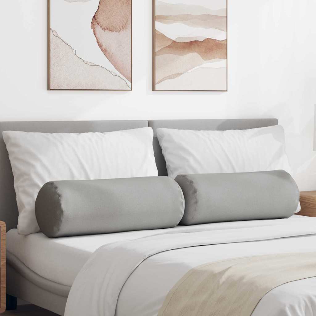 Bolsterkissen 2 Stück Wolkengrau Ø 25 x 70 cm Stoff