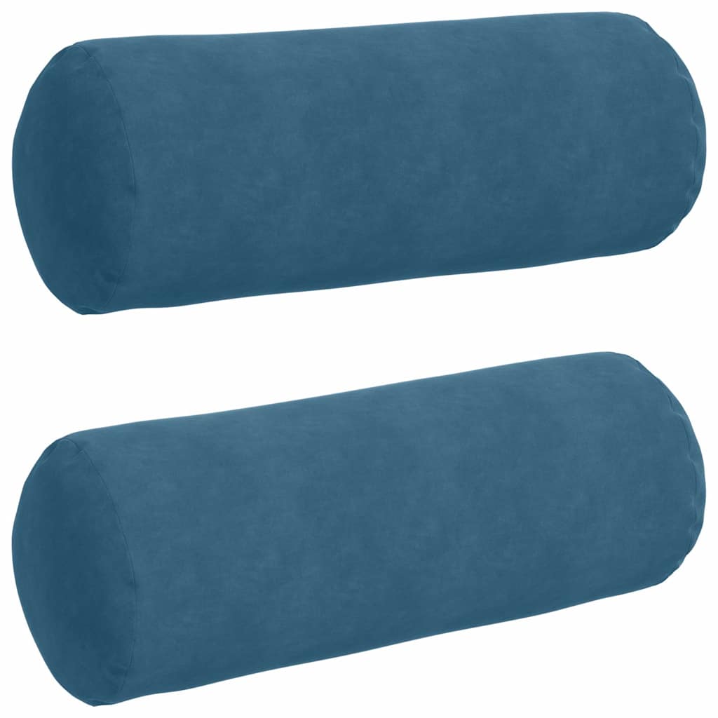 Bolster Pillows 2 Pieces Blue Ø 25 x 70 cm Corduroy Fabric