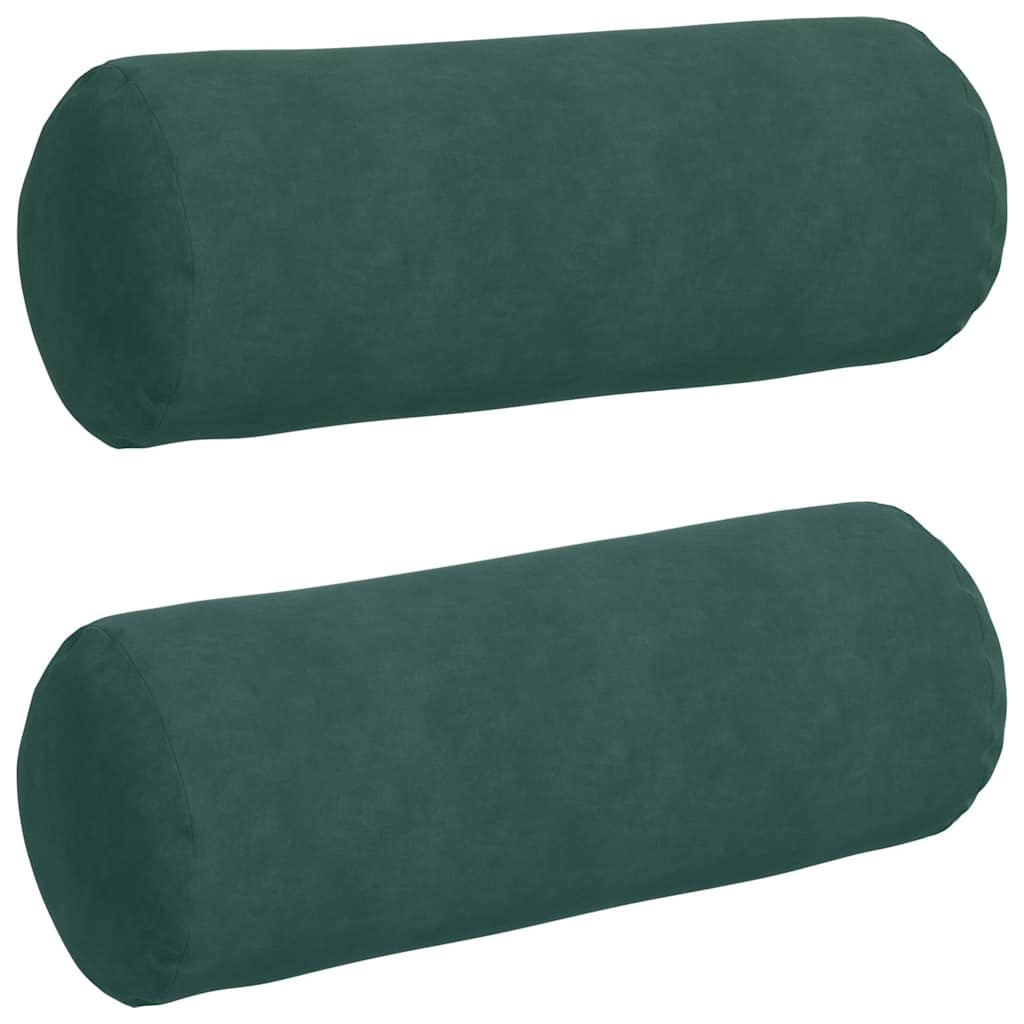 Bolster Pillows 2 Pieces Dark Green Ø 25 x 70 cm Corduroy Fabric