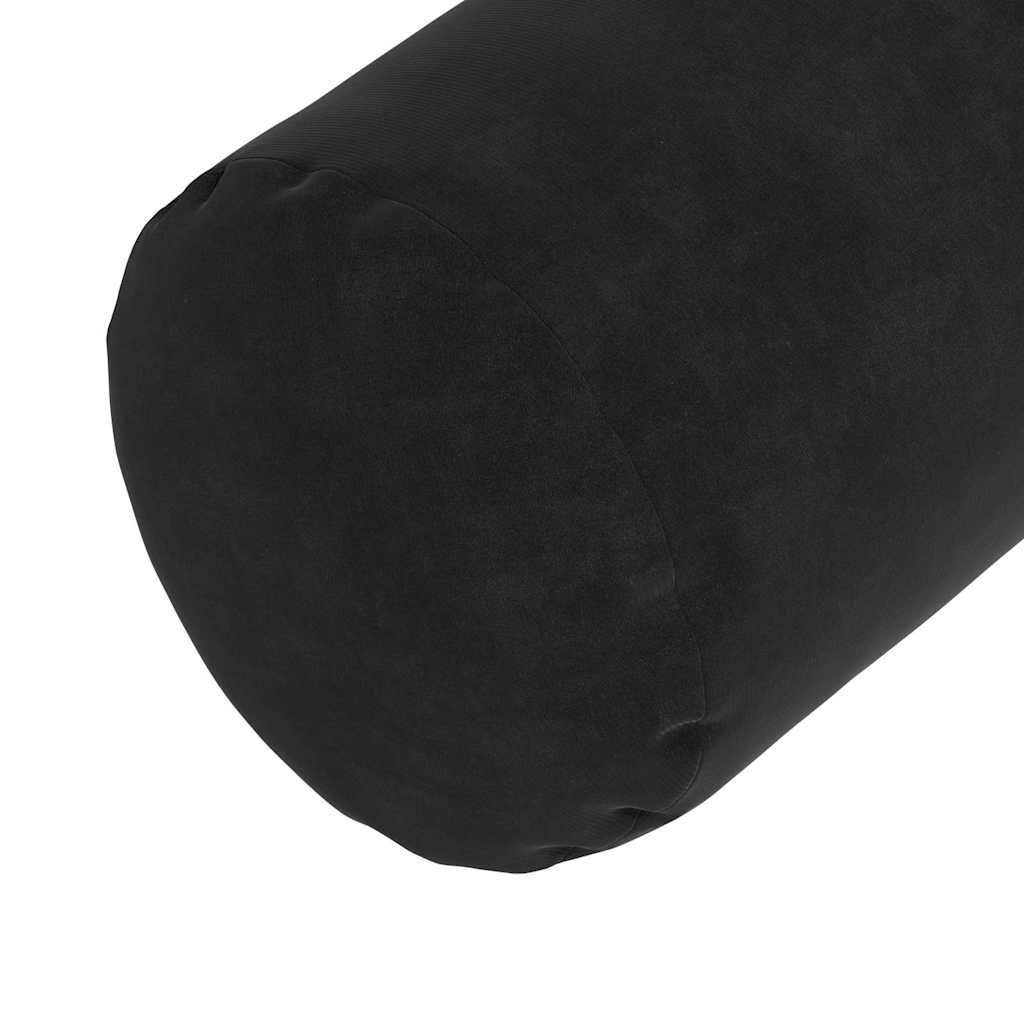 Coussins traversins 2 pièces Noir Ø 25 x 70 cm Velours côtelé