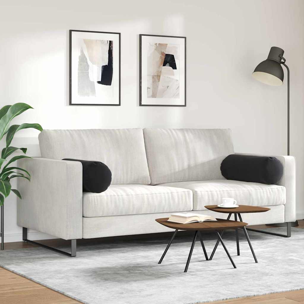 Coussins traversins 2 pièces Noir Ø 25 x 70 cm Velours côtelé