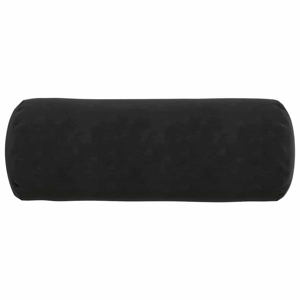 Coussins traversins 2 pièces Noir Ø 25 x 70 cm Velours côtelé