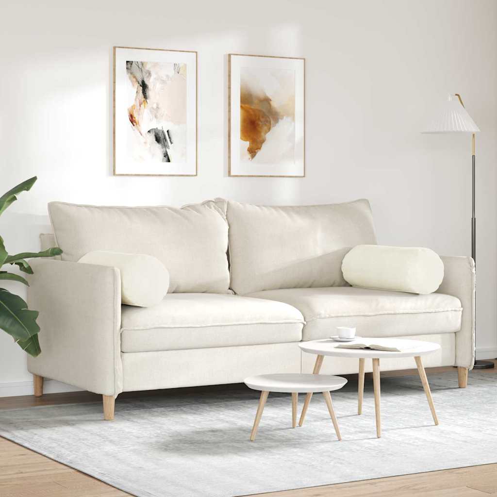 Traversins 2 pièces Crème Ø 25 x 70 cm Velours côtelé
