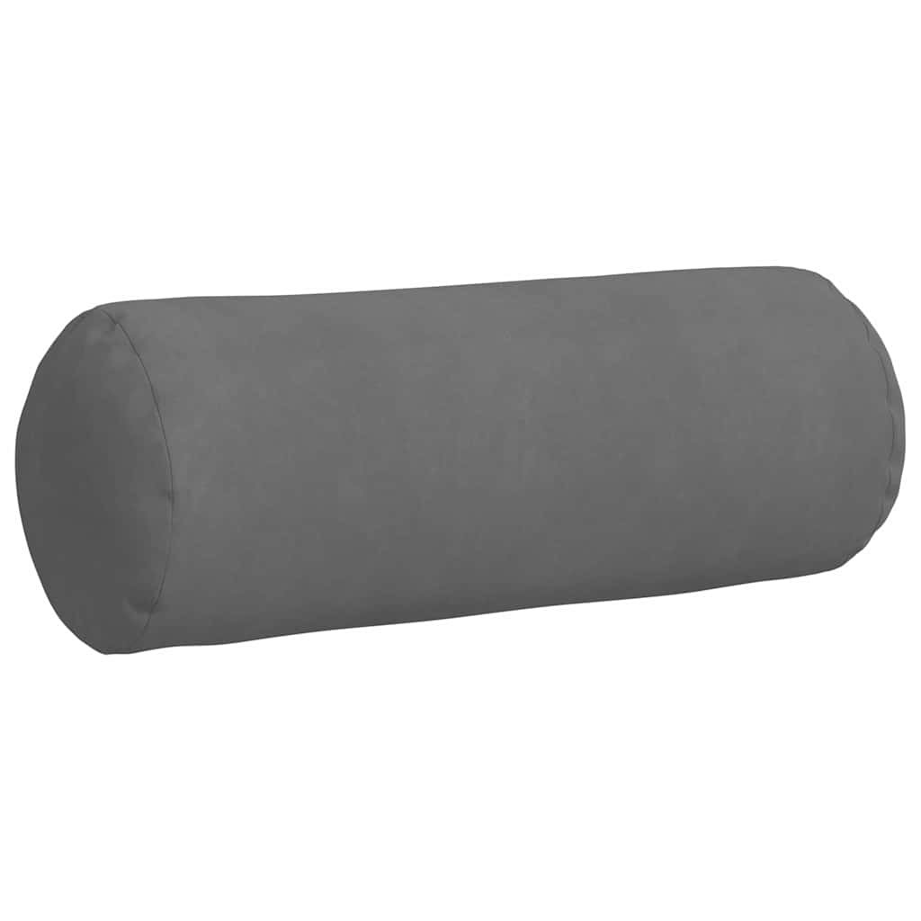 Bolster Pillows 2 Pieces Dark Grey Ø 25 x 70 cm Microfiber Fabric