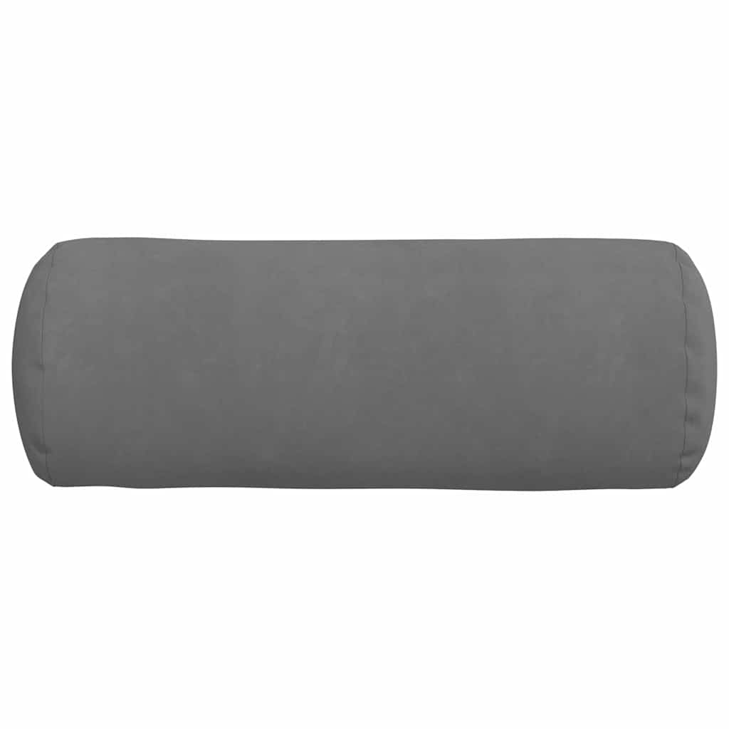 Bolster Pillows 2 Pieces Dark Grey Ø 25 x 70 cm Microfiber Fabric