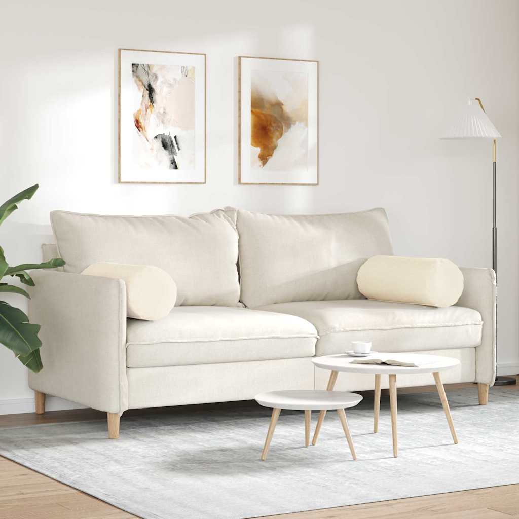 Traversin 2 pièces crème Ø 25 x 70 cm velours côtelé