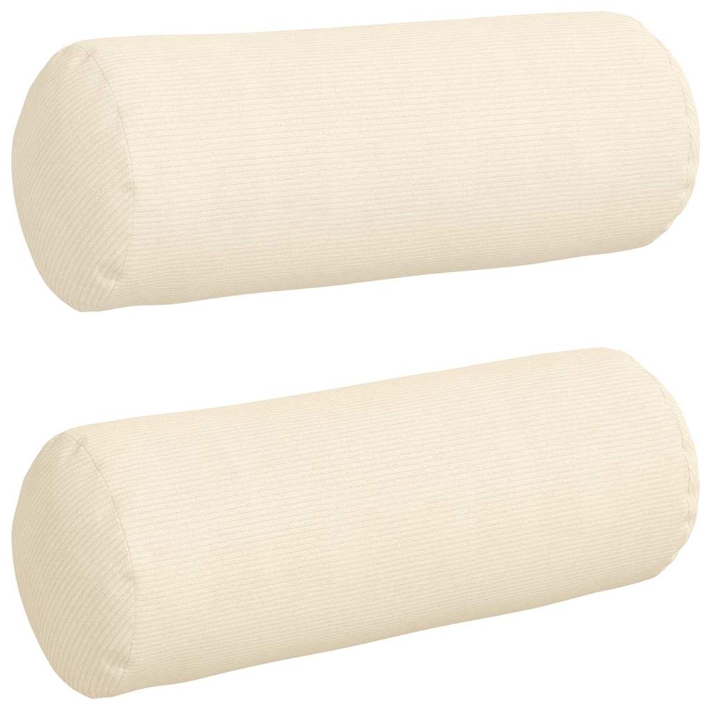 Traversin 2 pièces crème Ø 25 x 70 cm velours côtelé