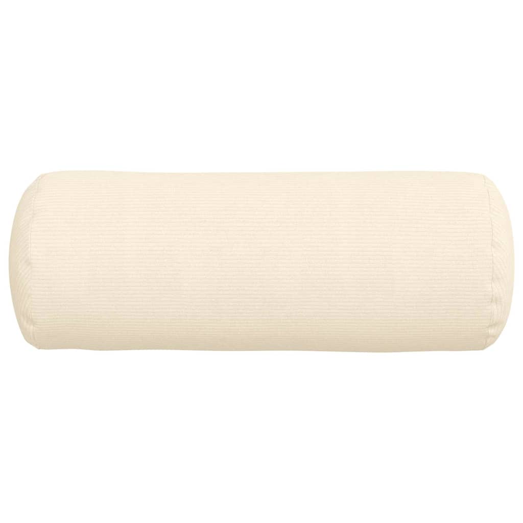 Traversin 2 pièces crème Ø 25 x 70 cm velours côtelé