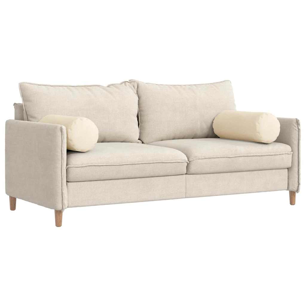 Traversin 2 pièces crème Ø 25 x 70 cm velours côtelé
