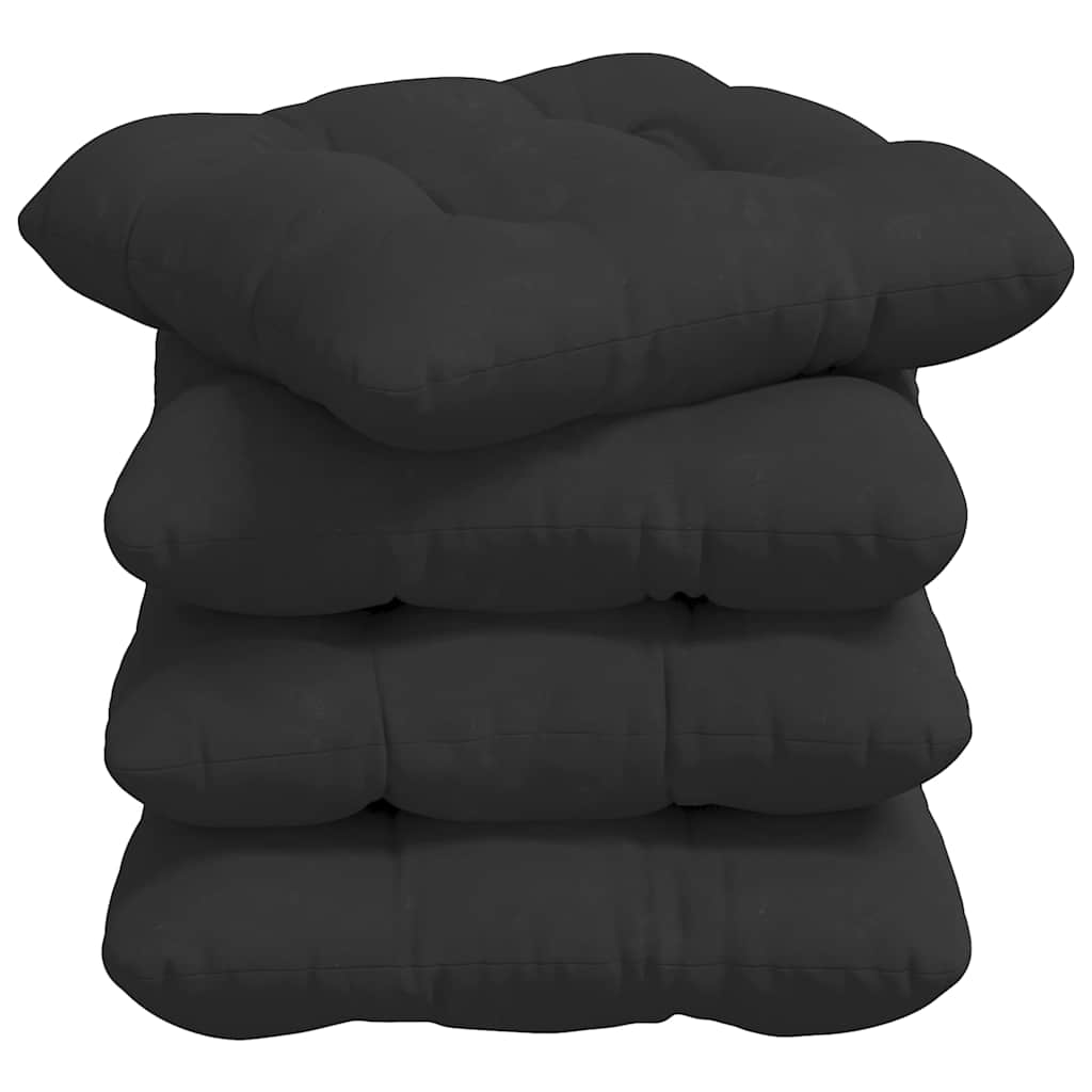 Sitzkissen 4 pcs Schwarz 40 x 40 cm Mikrofaserstoff