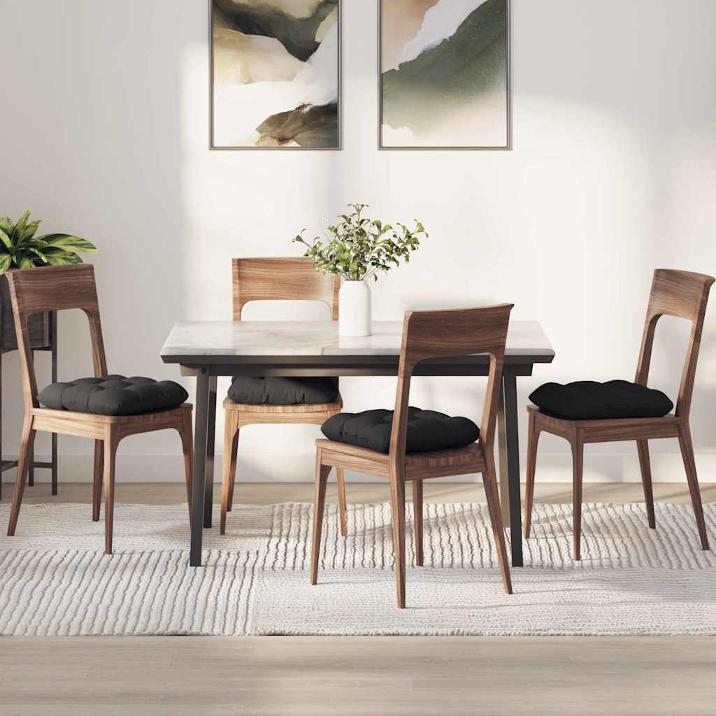 Seat Cushions 4 pcs Black 45 x 45 cm Microfiber Fabric