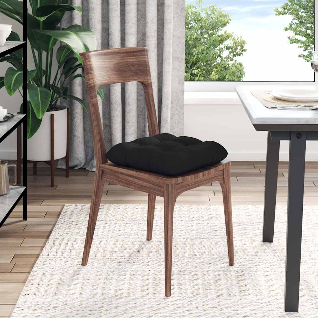 Seat Cushions 4 pcs Black 45 x 45 cm Microfiber Fabric