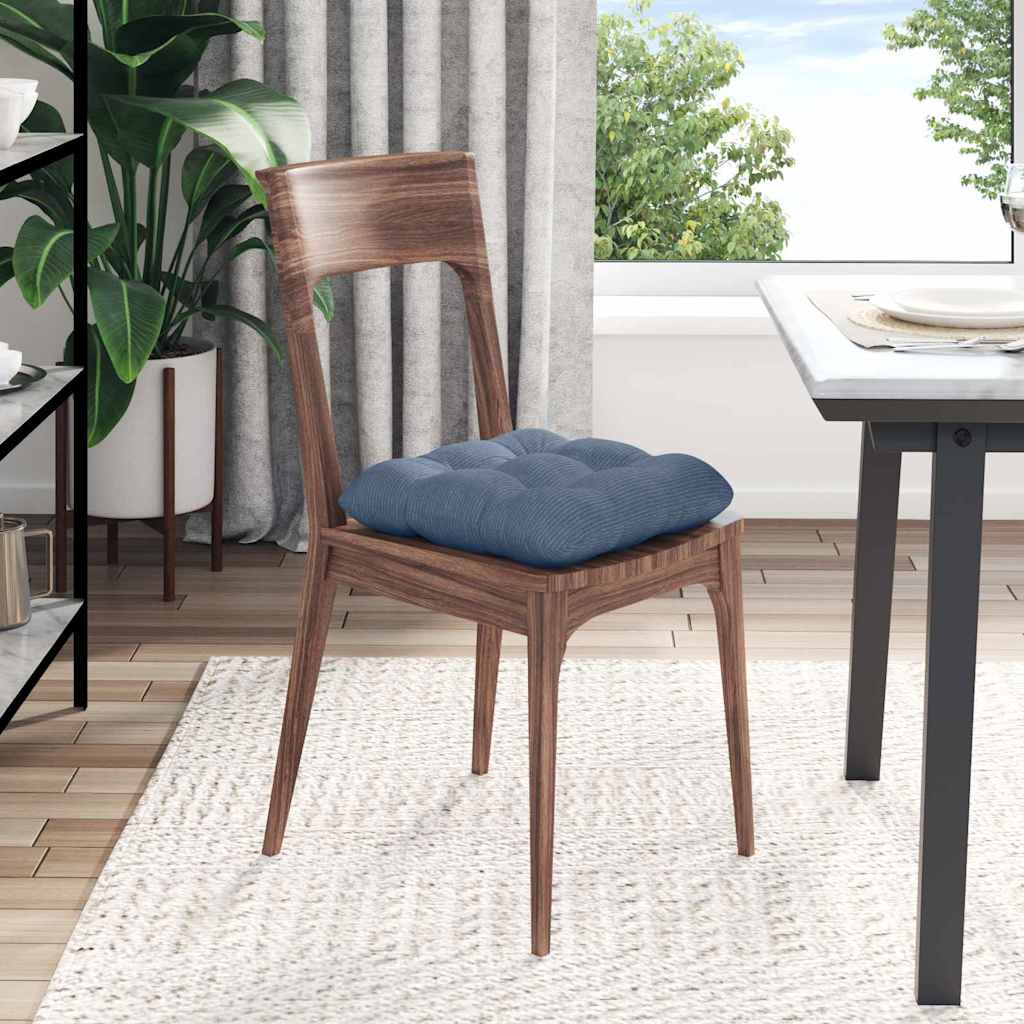 Seat Cushions 4 pcs Blue 45 x 45 cm Corduroy