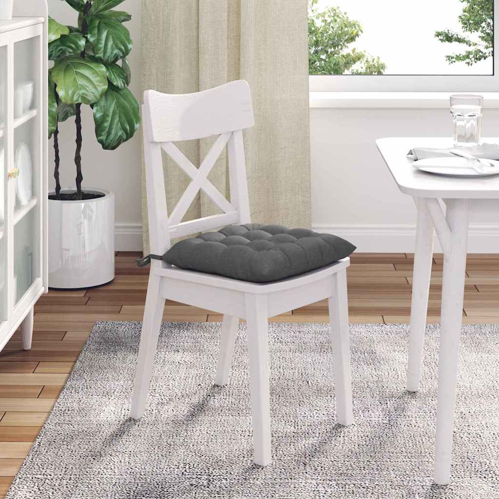 Coussins d'assise 4 pcs Gris foncé 40 x 40 x 6 cm Tissu