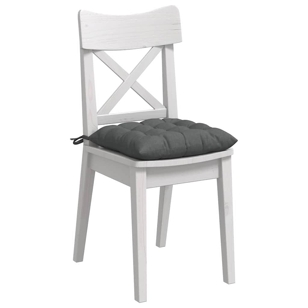 Coussins d'assise 4 pcs Gris foncé 40 x 40 x 6 cm Tissu