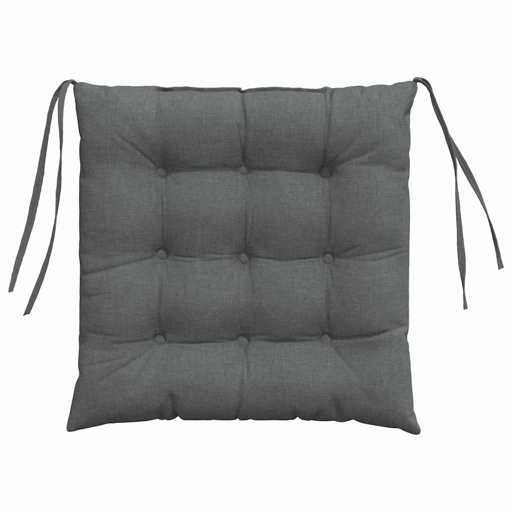 Coussins d'assise 4 pcs Gris foncé 40 x 40 x 6 cm Tissu