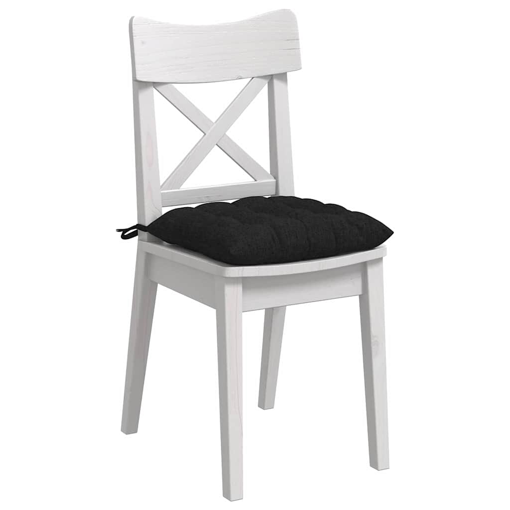 Coussins de chaise 4 pcs Noir 40 x 40 x 6 cm Tissu