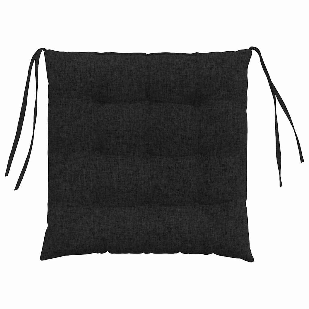 Coussins de chaise 4 pcs Noir 40 x 40 x 6 cm Tissu