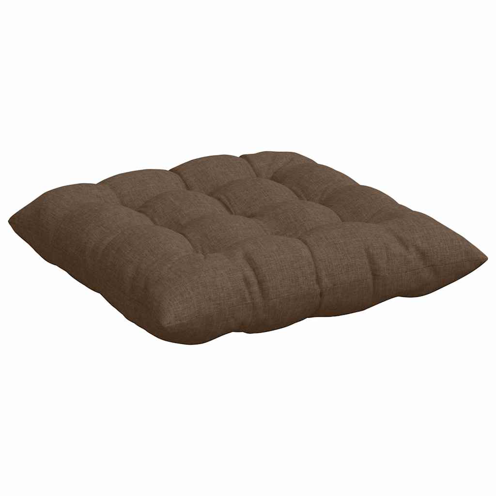Seat Cushions 4 pcs Brown 40 x 40 x 6 cm Fabric
